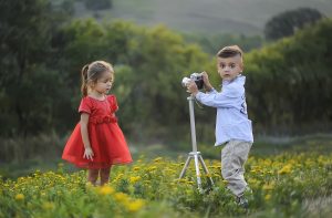 kids taking photographs